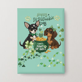 St paddy's day "Pawt of Gold"  缶バッジ