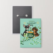 St paddy's day "Pawt of Gold"  缶バッジ (正面/裏面)