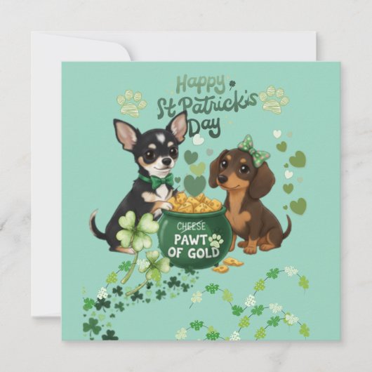 St Paddy's day "Pawt of Gold "  greeting card (正面)