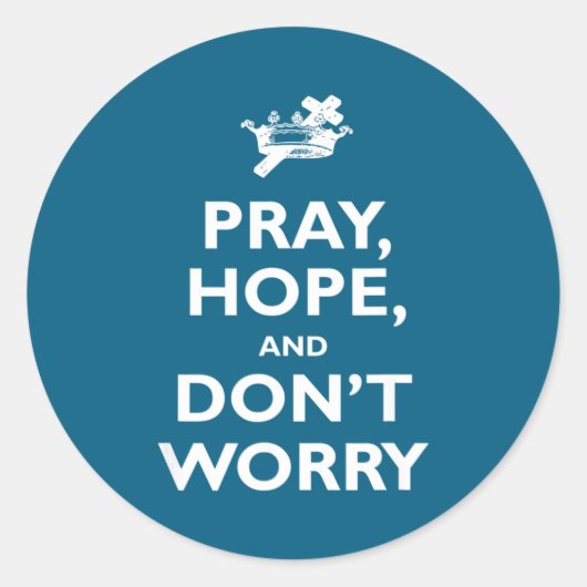 St Padre O Pray Hope And Dont Worry Catholic S  ラウンドシール (正面)