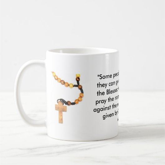 St. Padre PIOの単語の木の数珠 コーヒーマグカップ (左)