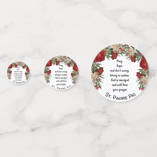 St. Padre PIOの引用文は希望を心配しません祈ります コンフェッティ (裏面)