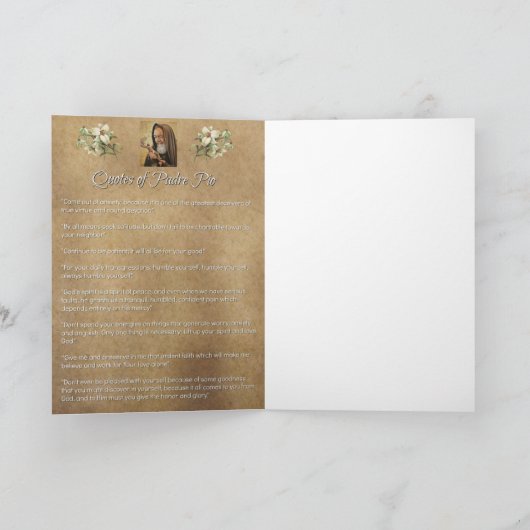 St. Padre PIOのStigmatistの司祭 カード (内部)