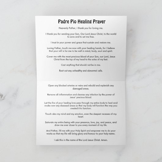 St. PADRE PIOカード カード (内部)