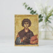 St. Panteleimon Orthodox Christian Icon ポストカード (スタンド正面)