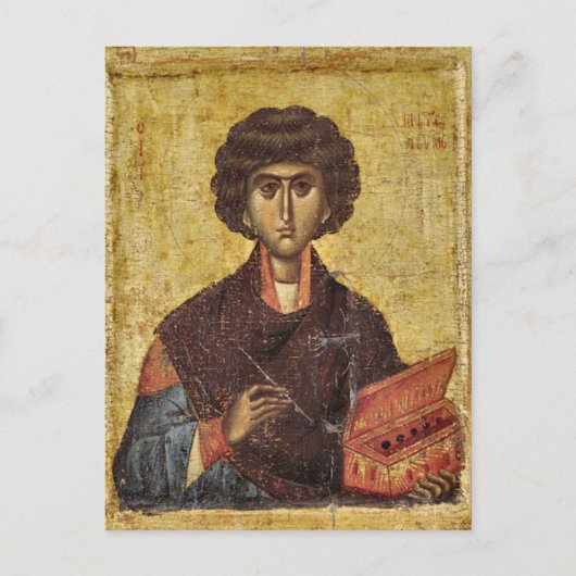St. Panteleimon Orthodox Christian Icon ポストカード (正面)