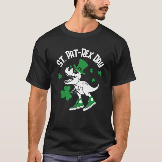 St Pat Rex Day Dinosaur Lucky Shamrock St Patrick' Tシャツ (正面)