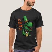 St Pat-Rex Day Happy St Patricks Day T-Rex Leprech Tシャツ (正面)