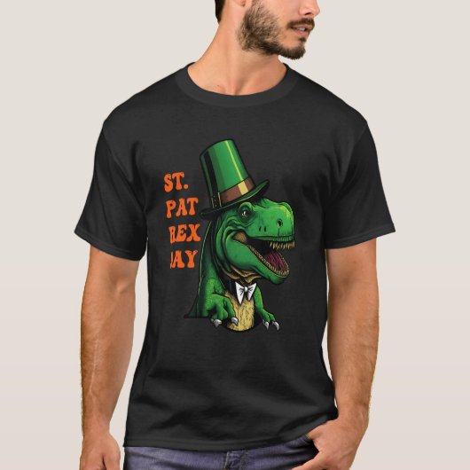 St Pat-Rex Day Happy St Patricks Day T-Rex Leprech Tシャツ (正面)