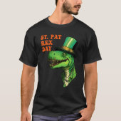 St Pat-Rex Day Happy St Patricks Day T-Rex Leprech Tシャツ (正面)