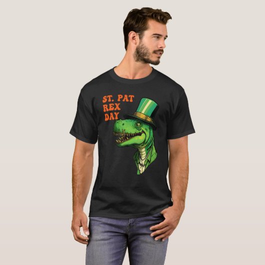 St Pat-Rex Day Happy St Patricks Day T-Rex Leprech Tシャツ (正面フル)