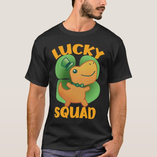 St Pat Trex Day Dino Happy St Patrick's Day Go Luc Tシャツ (正面)