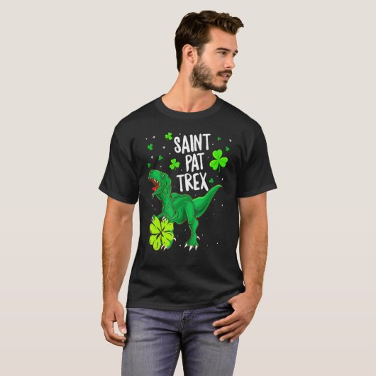 St Pat Trex Shirt T Rex St Patricks Day Dinosaur Tシャツ (正面フル)