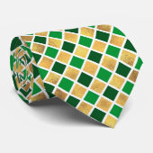 St. Patric Geometric Pattern Gold and Green ネクタイ (ロール)