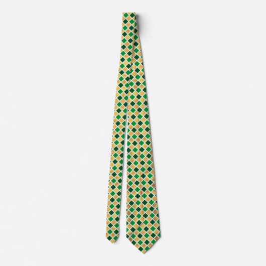 St. Patric Geometric Pattern Gold and Green ネクタイ (裏面)