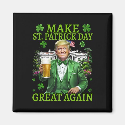 St Patrickの日を再素晴らし開2025おもしろい年 マグネット (正面)