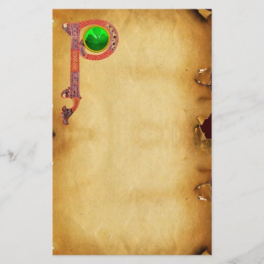 ST PATRICKの日SHAMROCKとCELTIC Pモノグラム 便箋 (正面)