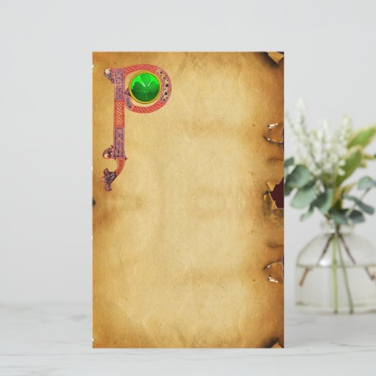 ST PATRICKの日SHAMROCKとCELTIC Pモノグラム 便箋 (スタンド正面)