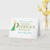 St PatrickのAll Us Shamrocksからの挨拶 カード (黄色い花)