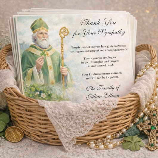 St. Patrick Catholic Irish Celtic Cross Condolence サンキューカード