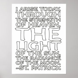 St. Patrick Catholic Prayer Whimsical Coloring  ポスター