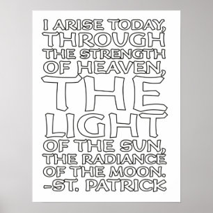 St. Patrick Catholic Prayer Whimsical Coloring ポスター