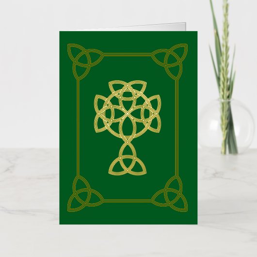St. Patrick Celtic Cross & Quote | フォールド 箔シーズンカード (正面)