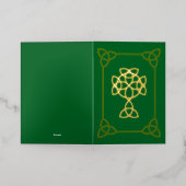St. Patrick Celtic Cross & Quote | フォールド 箔シーズンカード (外側レイダウン)