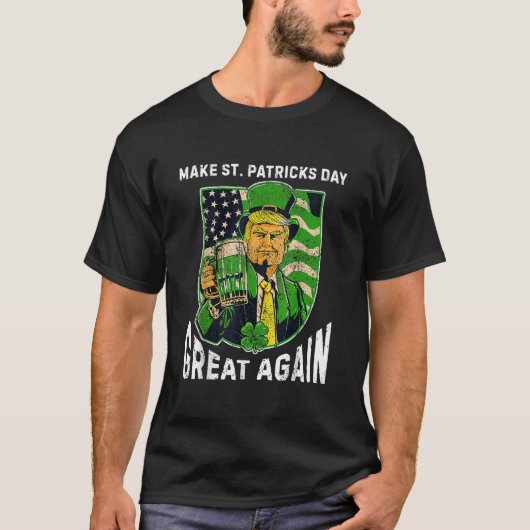 St Patrick Dayを再素晴らし開ヴィンテージトランプ Tシャツ (正面)