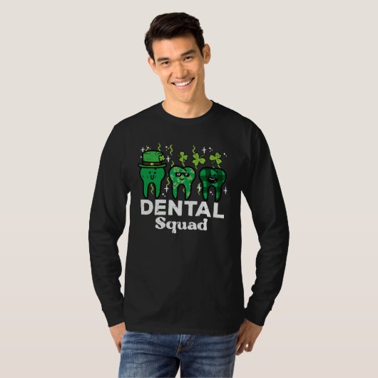 St Patrick Day Dental Squad Saint Paddys Teeth Iri Tシャツ (正面フル)