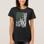 St Patrick Day Ice Hockey US Flag Saint Pattys Men Tシャツ (正面)