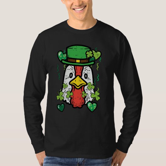 St Patrick Day Irish Chicken Saint Paddys Farm Men Tシャツ (正面)