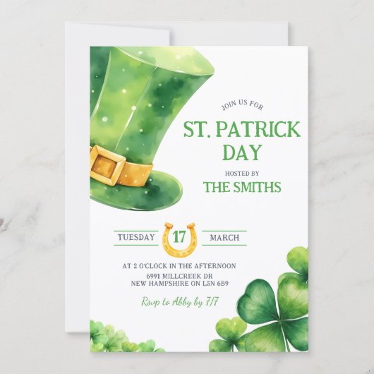 St. Patrick Day Party Invitation 招待状 (正面)