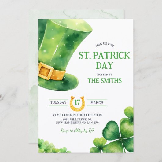 St. Patrick Day Party Invitation 招待状 (正面/裏面)