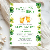 St Patrick Eat, Drink, and be Irish Party 招待状