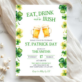St Patrick Eat, Drink, and be Irish Party 招待状