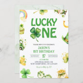 St Patrick Lucky One First Birthday Invitation 招待状 (正面/裏面)
