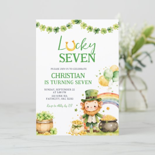 St Patrick Lucky Seven Birthday Invitation 招待状 (スタンド正面)