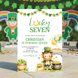 St Patrick Lucky Seven Birthday Invitation 招待状