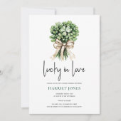 St Patrick’s Bridal Shower Clover Bouquet 招待状 (正面)