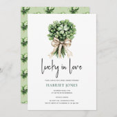 St Patrick’s Bridal Shower Clover Bouquet 招待状 (正面/裏面)