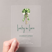 St Patrick’s Bridal Shower Gold Key & Clover アクリル招待状 (インサイチュ (ポータブル))