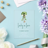 St Patrick’s Bridal Shower Gold Key & Clover アクリル招待状 (インサイチュ (ウェディング))