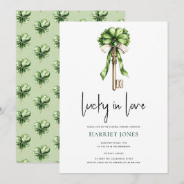 St Patrick’s Bridal Shower Gold Key & Clover 招待状