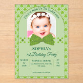 St. Patrick’s Day 1st Birthday アクリル招待状 (正面)