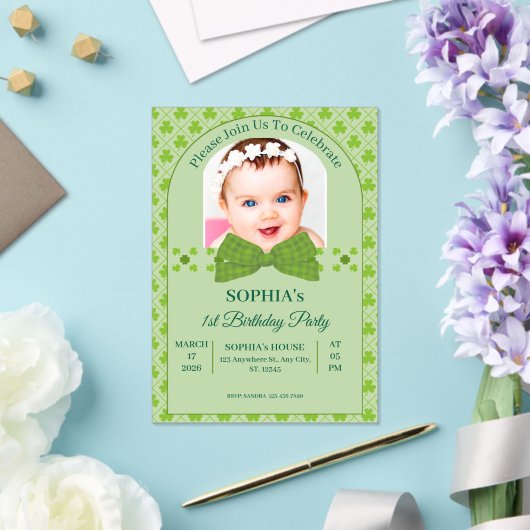 St. Patrick’s Day 1st Birthday アクリル招待状 (インサイチュ (ウェディング))