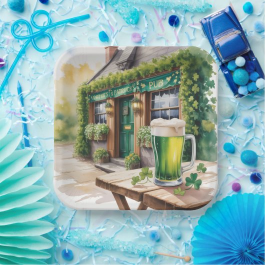 St Patrick’s Day Bar Pub Party ペーパープレート (パーティー)