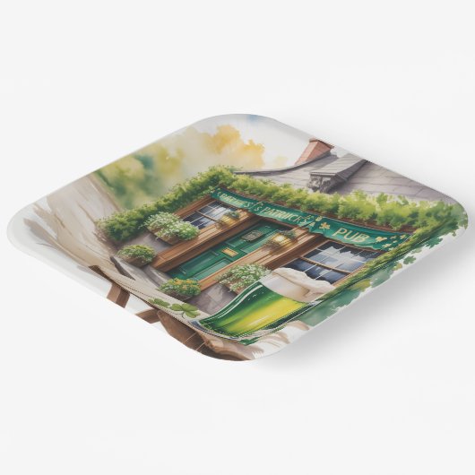 St Patrick’s Day Bar Pub Party ペーパープレート (傾斜あり)