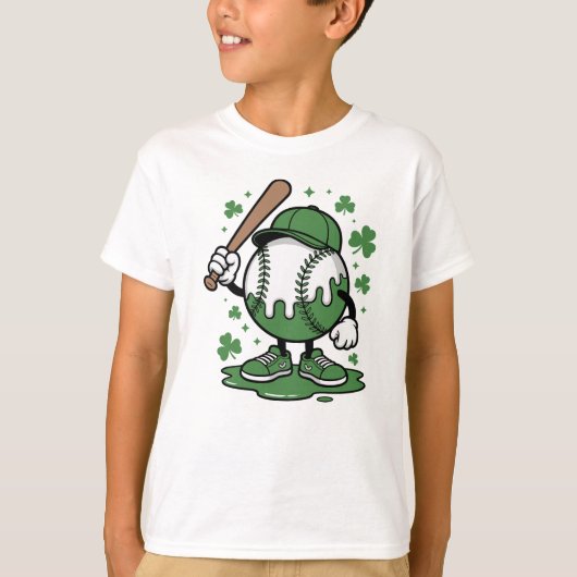 St. Patrick’s Day Baseball Ice cream Kid  Tシャツ (正面)