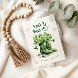 St. Patrick’s Day Boots Luck Funny Greeting Card カード